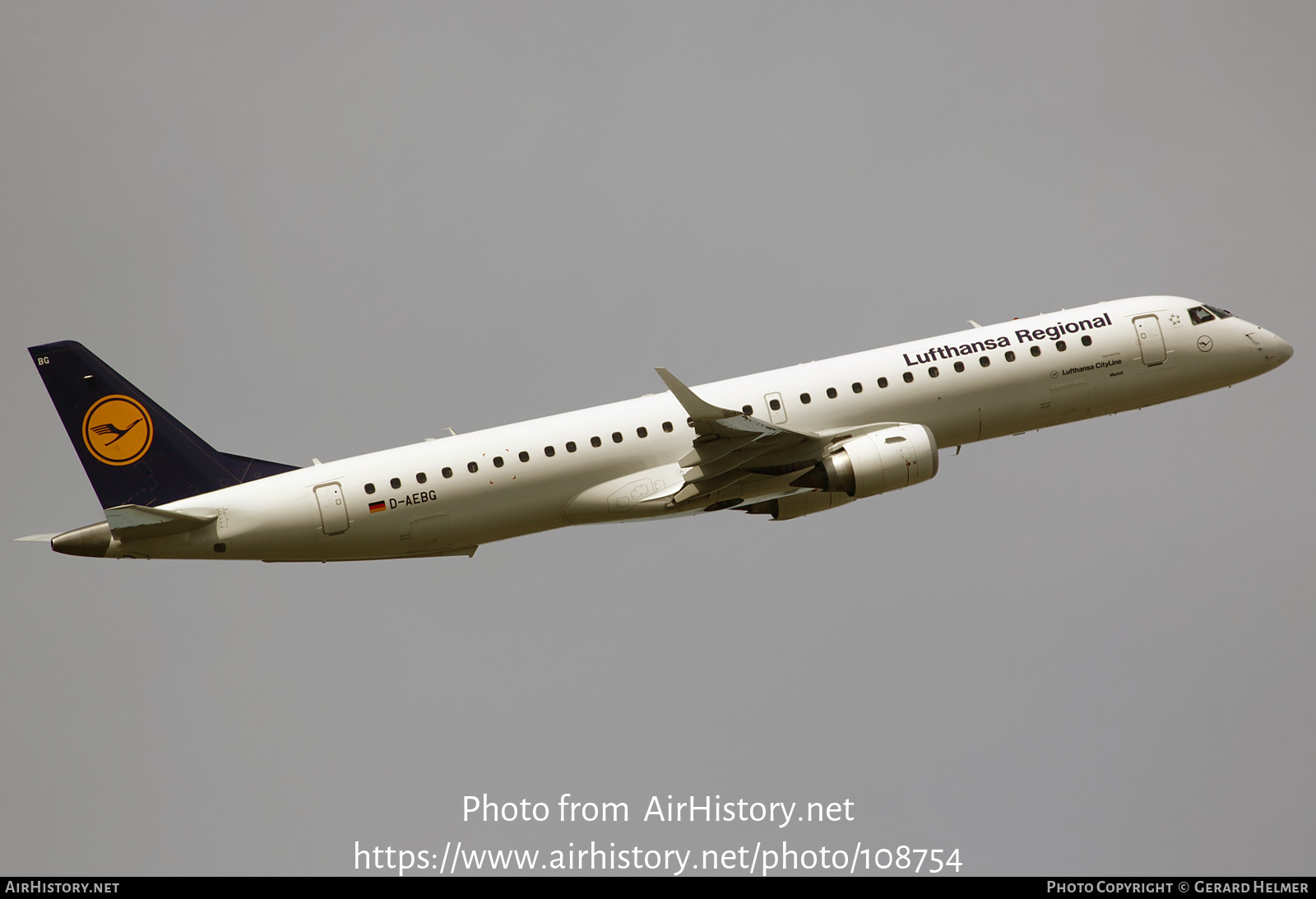 Aircraft Photo of D-AEBG | Embraer 195LR (ERJ-190-200LR) | Lufthansa Regional | AirHistory.net #108754