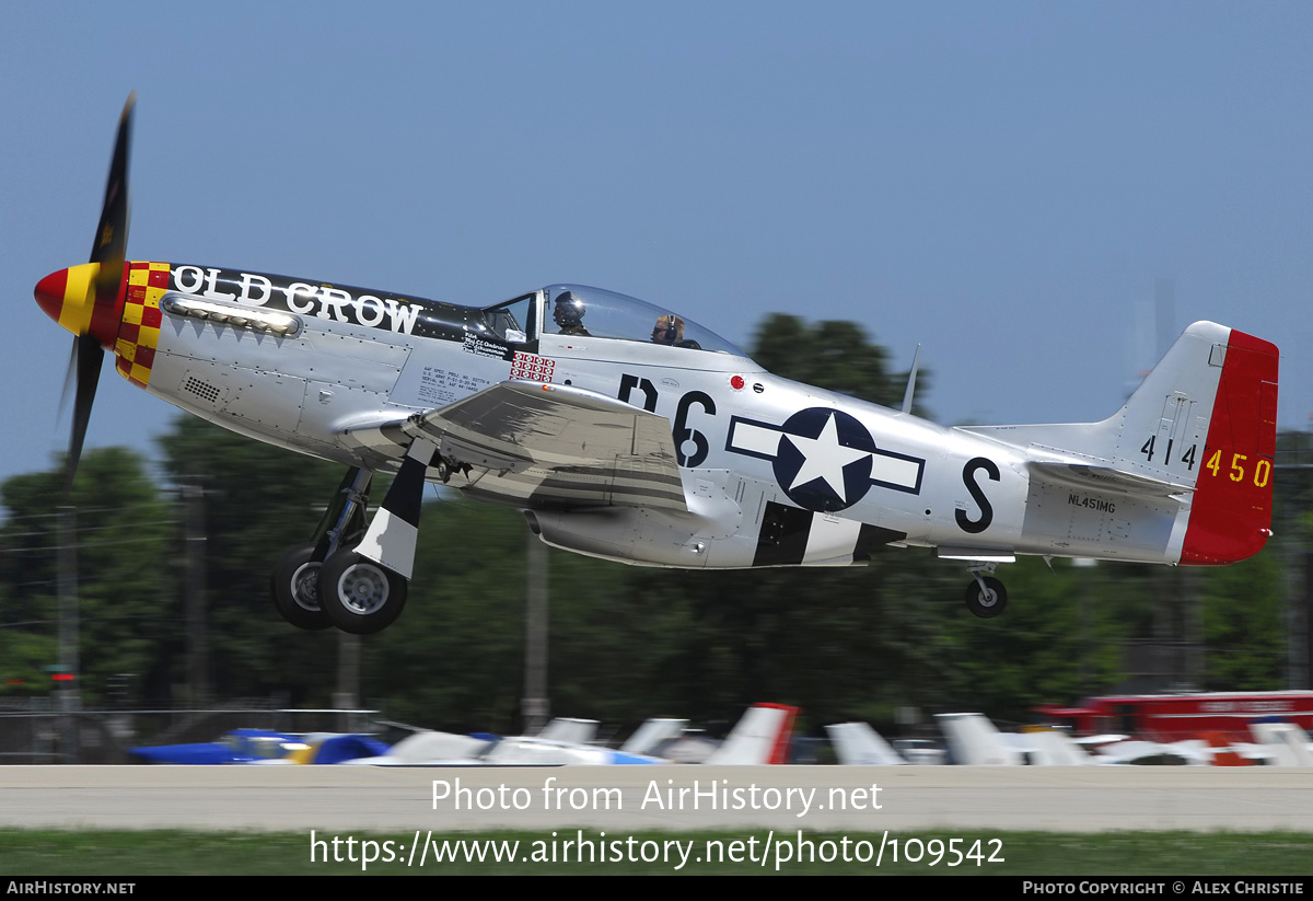 Aircraft Photo of N451MG / NL451MG / 414450 | North American P-51D Mustang | USA - Air Force | AirHistory.net #109542