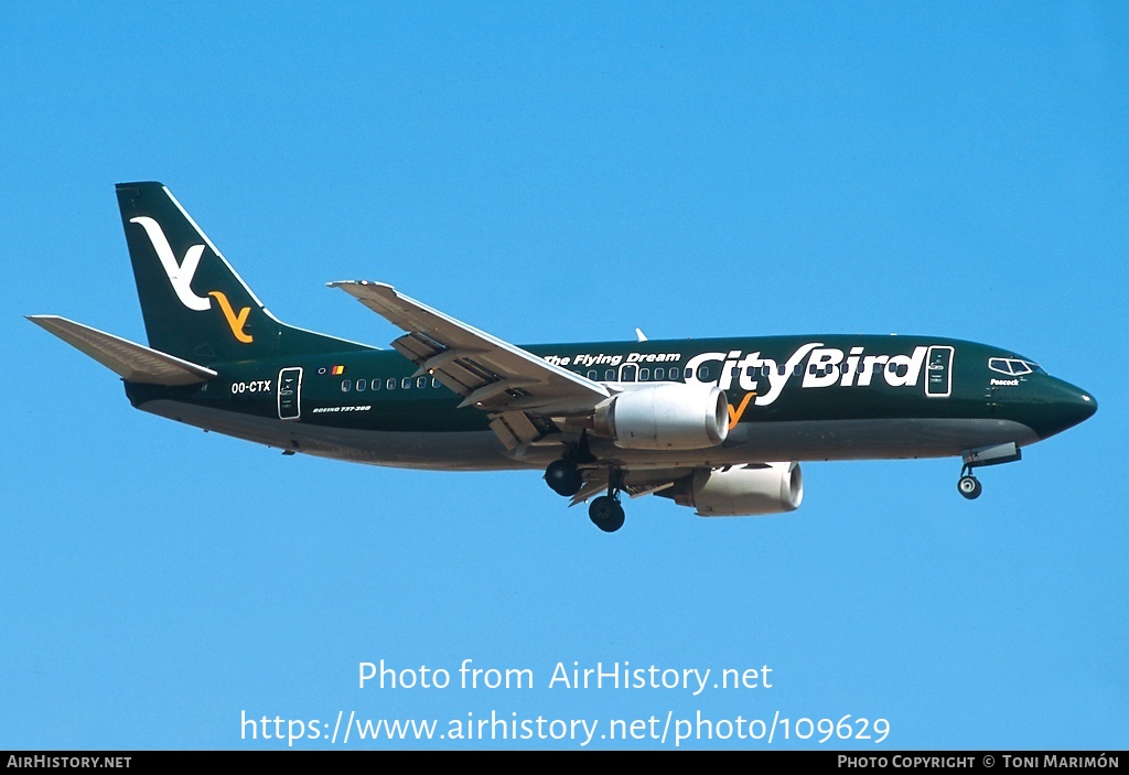 Aircraft Photo of OO-CTX | Boeing 737-3L9 | CityBird | AirHistory.net #109629