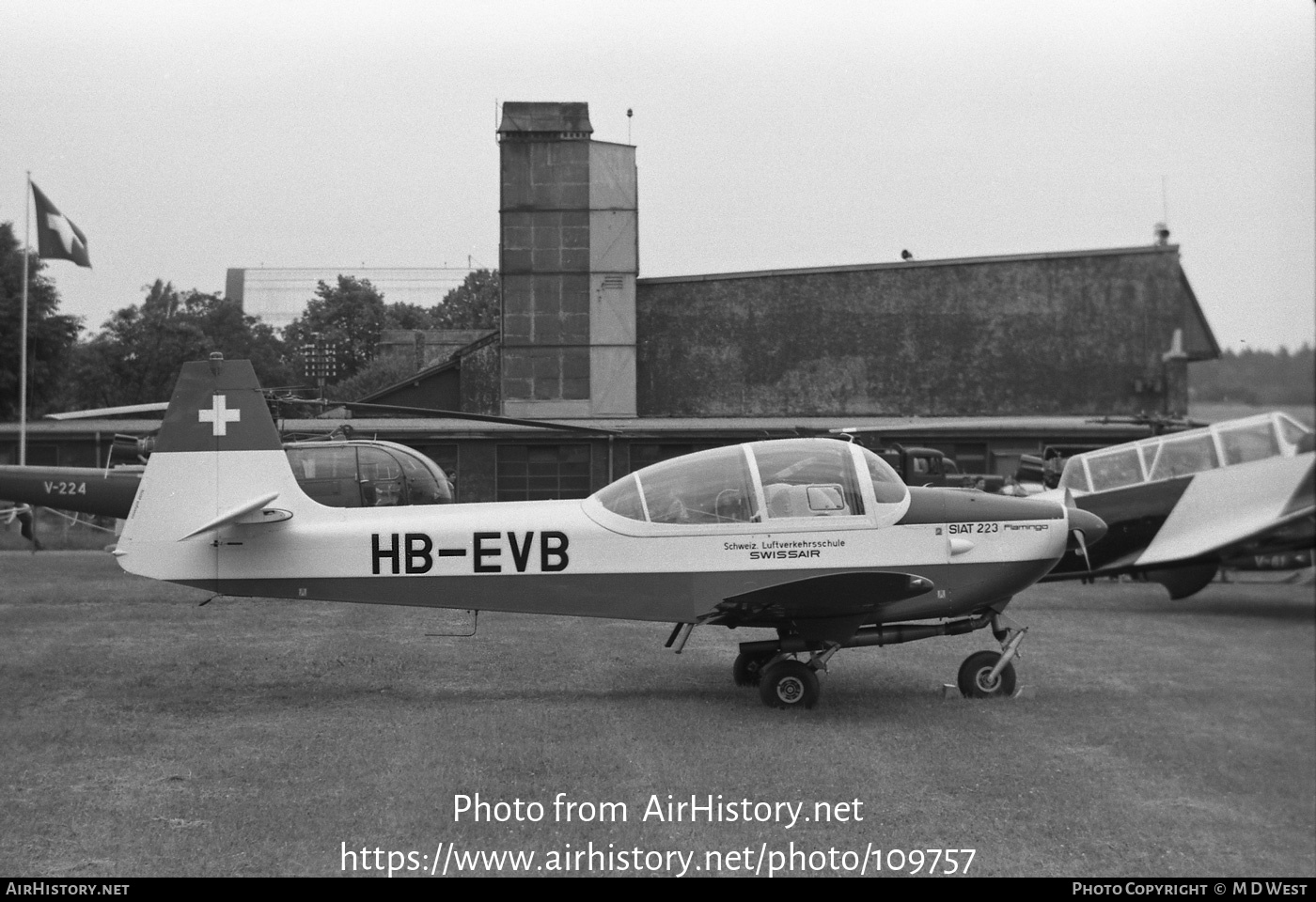 Aircraft Photo of HB-EVB | SIAT 223K-1 Flamingo | Swissair - Schweizerische Luftverkehrsschule | AirHistory.net #109757