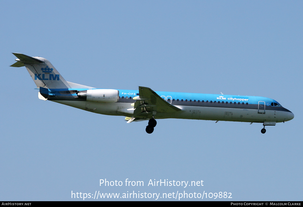 Aircraft Photo of PH-OFE | Fokker 100 (F28-0100) | KLM Cityhopper | AirHistory.net #109882