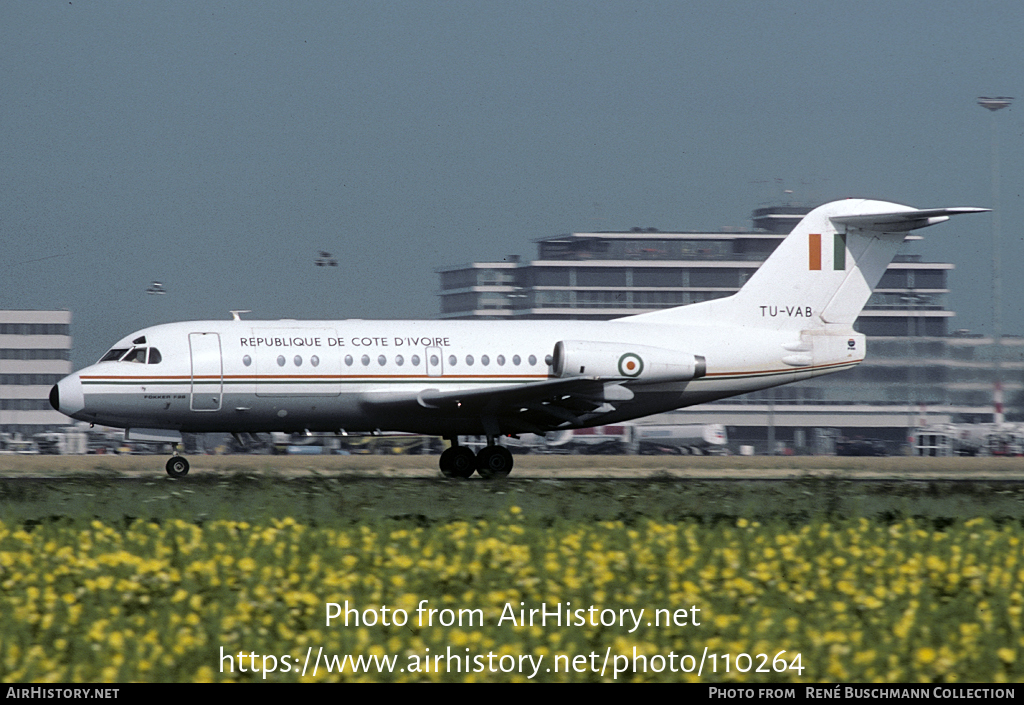 Aircraft Photo of TU-VAB | Fokker F28-1000 Fellowship | Ivory Coast - Air Force | AirHistory.net #110264