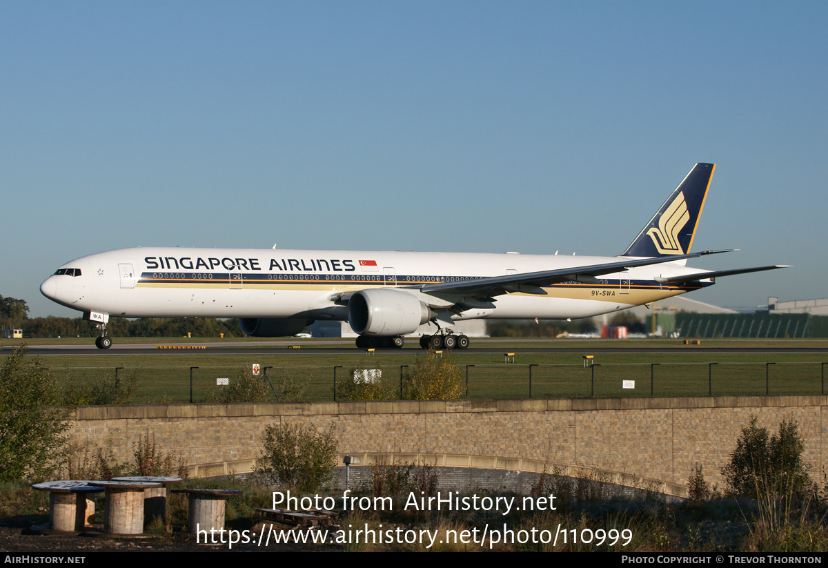 Aircraft Photo of 9V-SWA | Boeing 777-312/ER | Singapore Airlines | AirHistory.net #110999