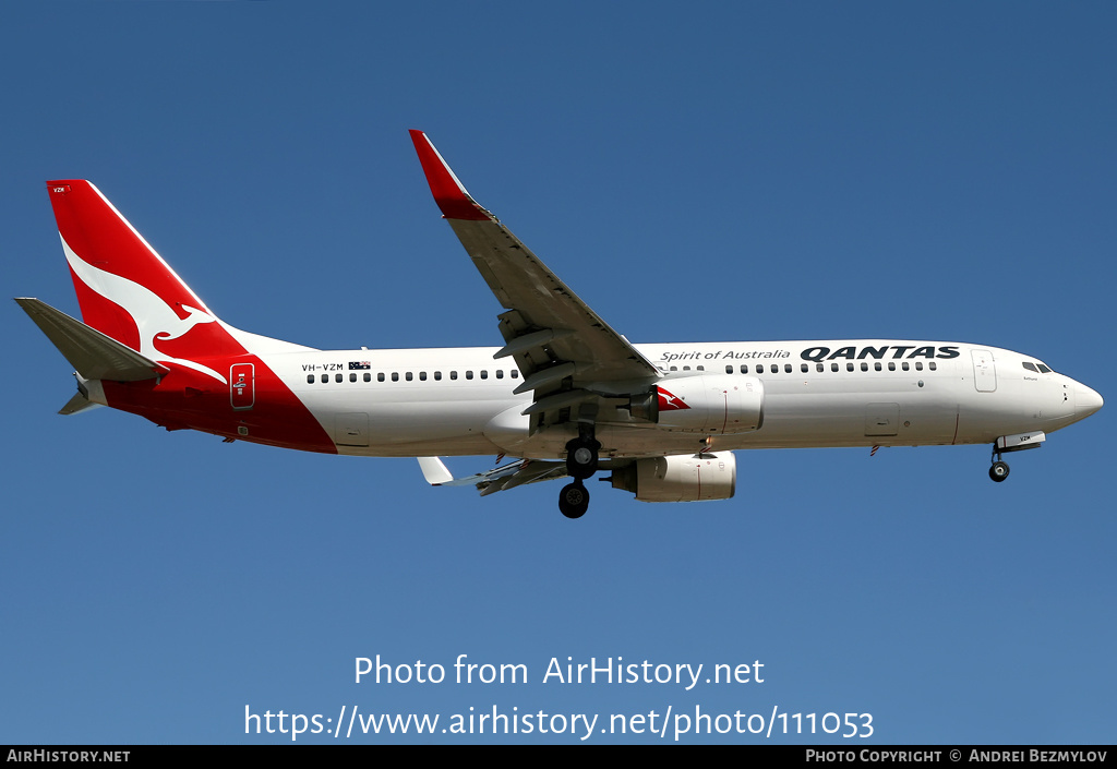 Aircraft Photo of VH-VZM | Boeing 737-838 | Qantas | AirHistory.net #111053