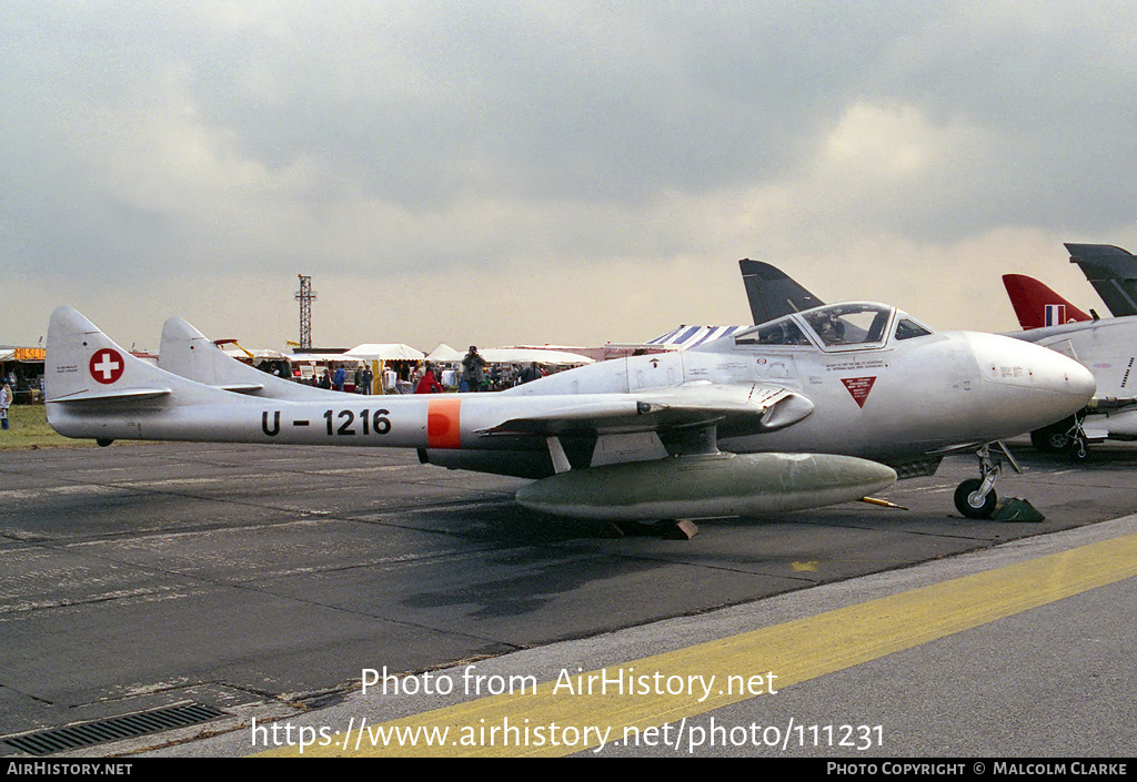 Aircraft Photo of U-1216 | De Havilland D.H. 115 Vampire T55 | Switzerland - Air Force | AirHistory.net #111231