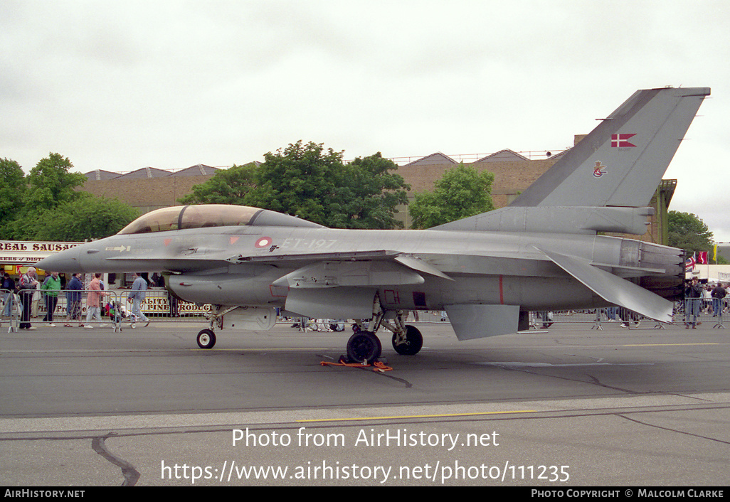 Aircraft Photo of ET-197 | General Dynamics F-16B Fighting Falcon | Denmark - Air Force | AirHistory.net #111235