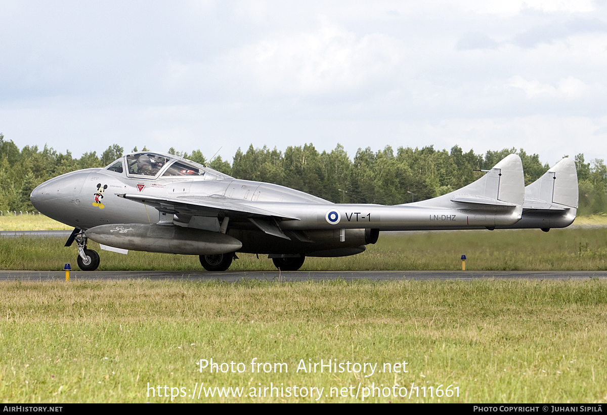 Aircraft Photo of LN-DHZ / VT-1 | De Havilland D.H. 115 Vampire T55 | Finland - Air Force | AirHistory.net #111661