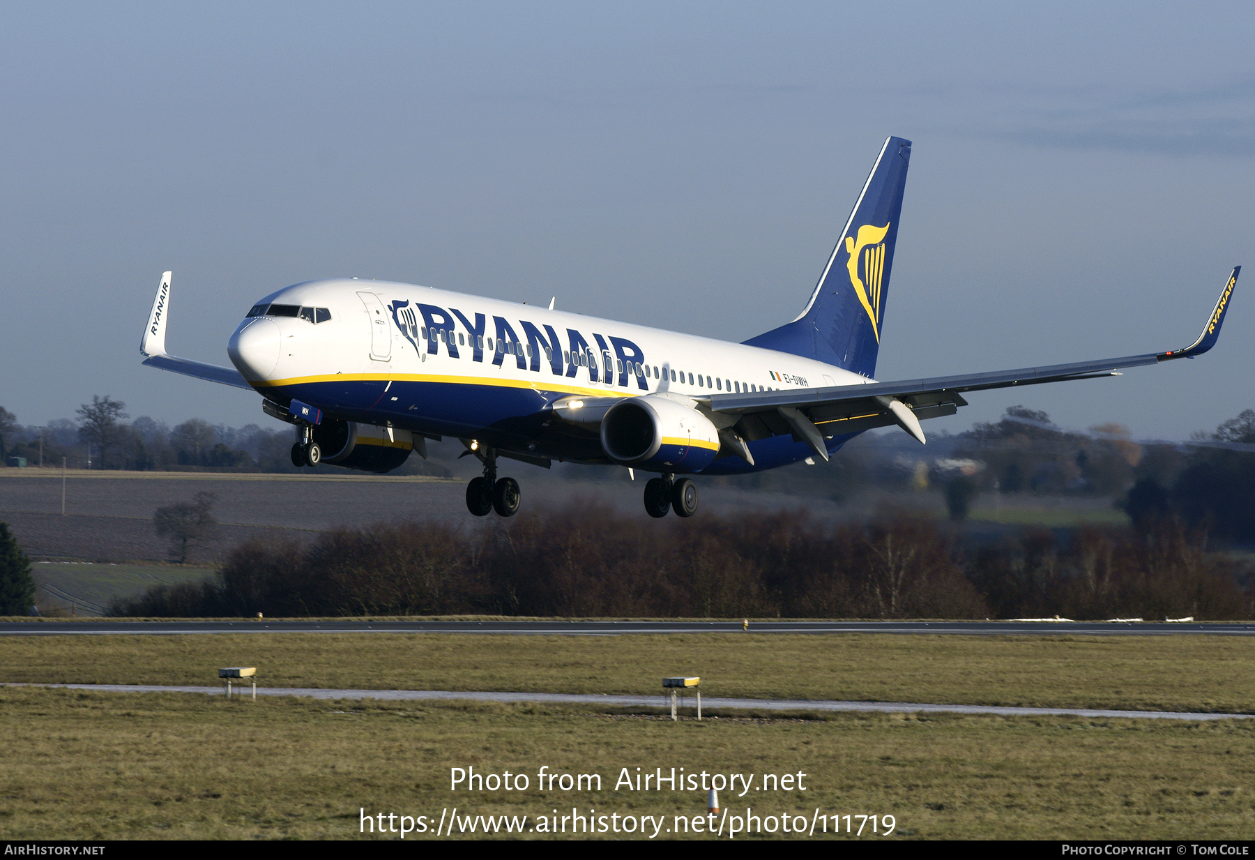 Aircraft Photo of EI-DWH | Boeing 737-8AS | Ryanair | AirHistory.net #111719