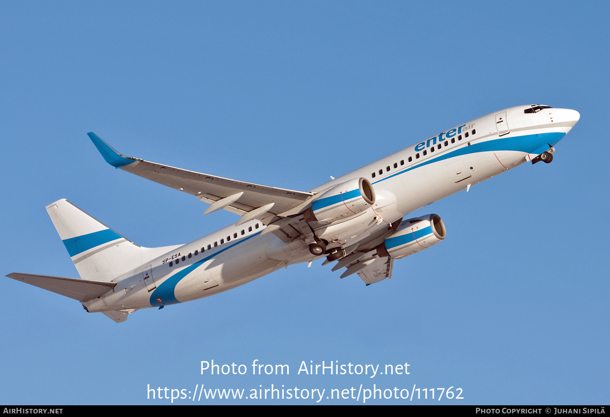 Aircraft Photo of SP-ESA | Boeing 737-8Q8 | Enter Air | AirHistory.net #111762