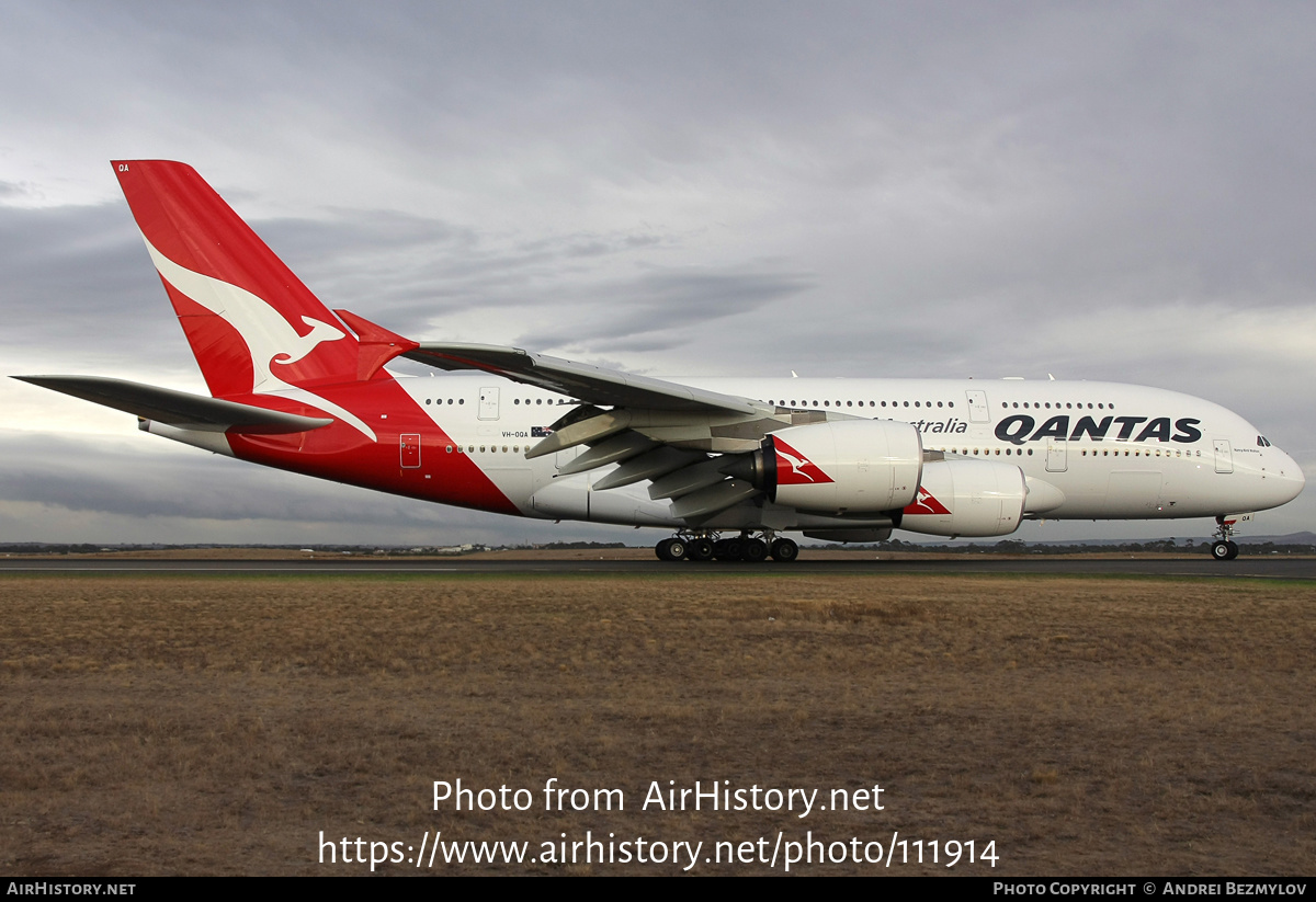 Aircraft Photo of VH-OQA | Airbus A380-842 | Qantas | AirHistory.net #111914