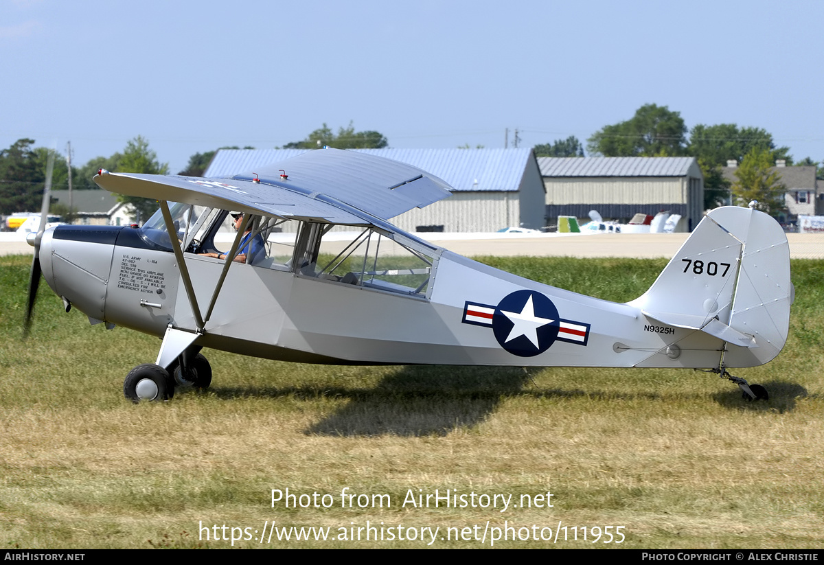 Aircraft Photo of N9325H / 7807 | Aeronca L-16A (7BCM) | USA - Army | AirHistory.net #111955