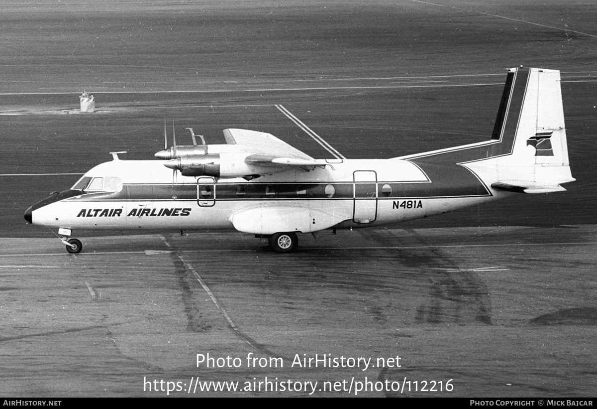 Aircraft Photo of N481A | Nord 262A-21 | Altair Airlines | AirHistory.net #112216