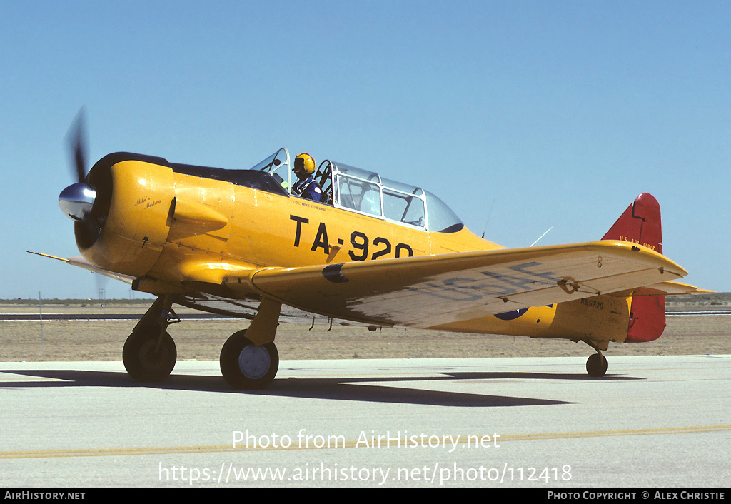 Aircraft Photo of N55720 | North American T-6G Texan | USA - Air Force | AirHistory.net #112418