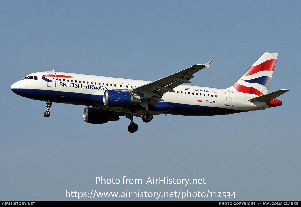 Aircraft Photo of G-BUSH | Airbus A320-211 | British Airways | AirHistory.net #112534