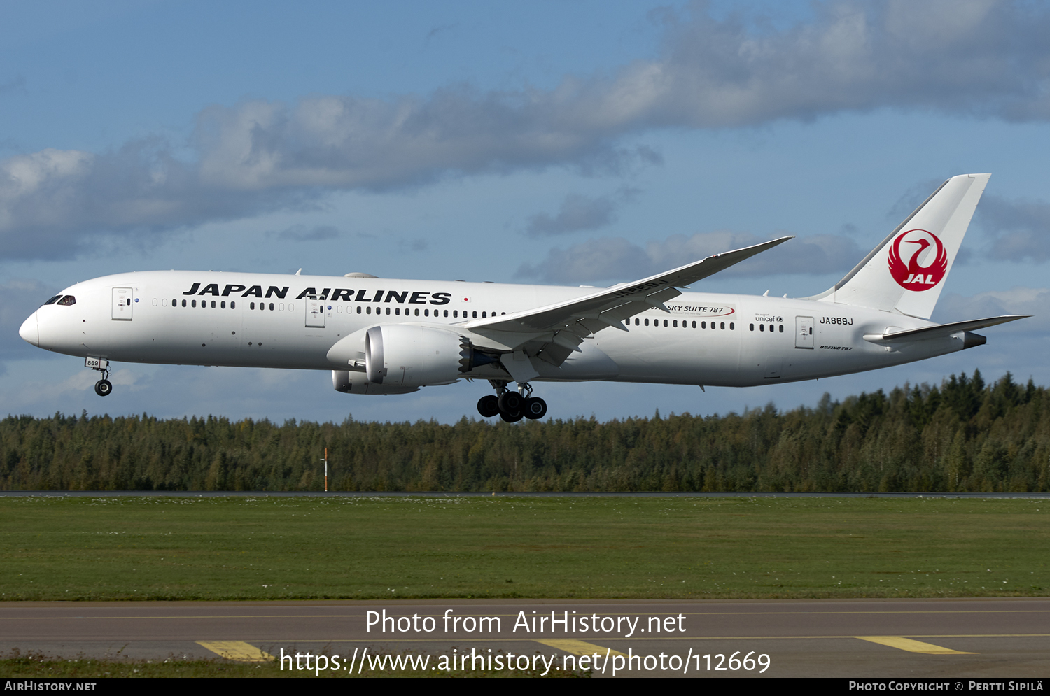 Aircraft Photo of JA869J | Boeing 787-9 Dreamliner | Japan Airlines - JAL | AirHistory.net #112669