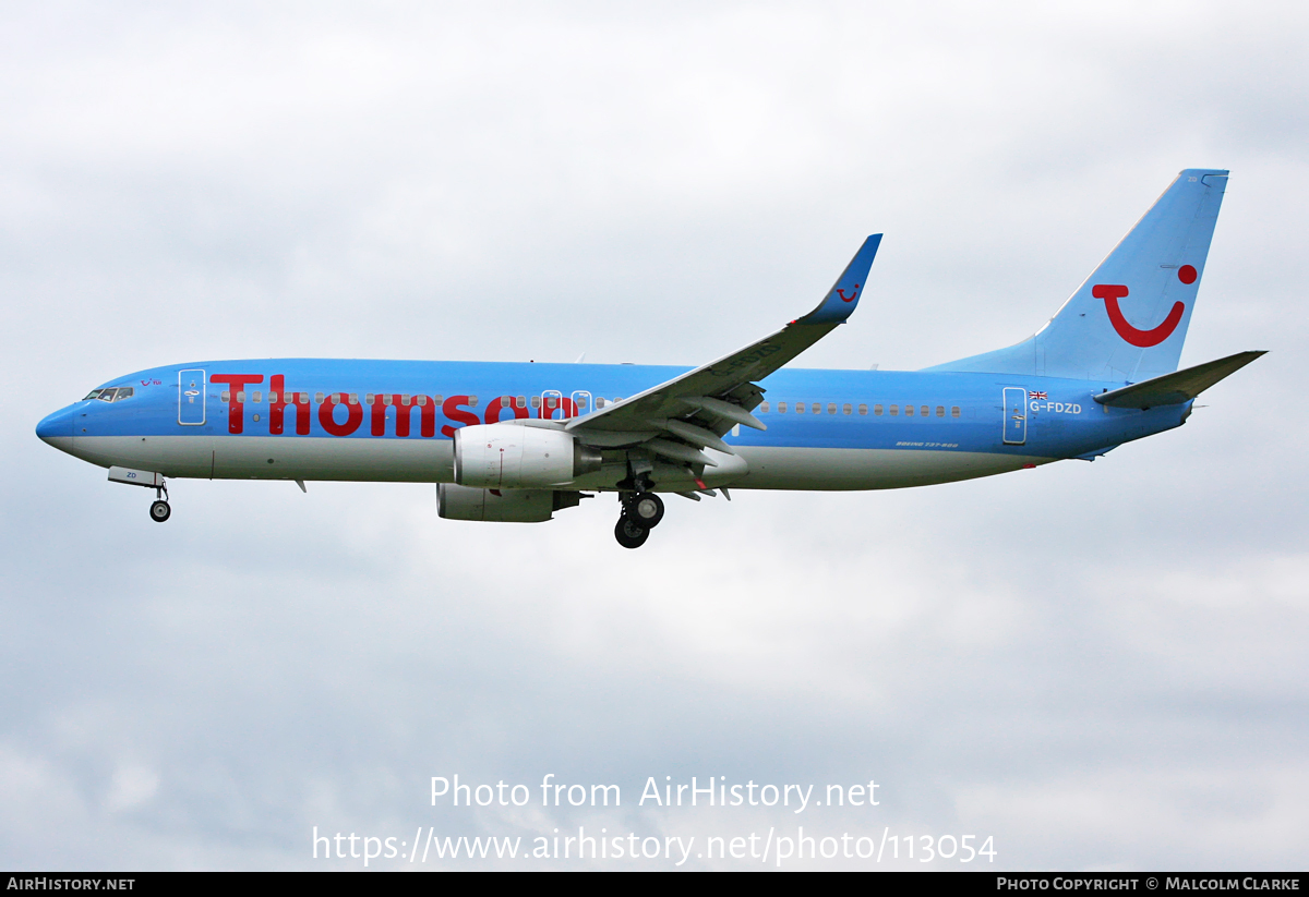 Aircraft Photo of G-FDZD | Boeing 737-8K5 | Thomson Airways | AirHistory.net #113054