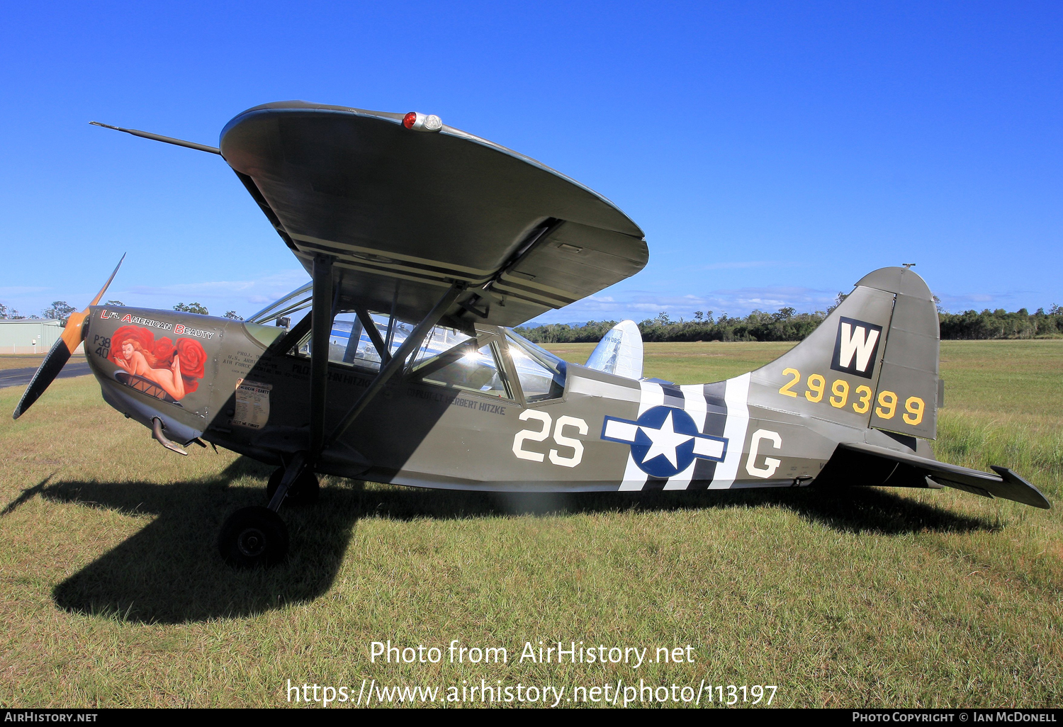 Aircraft Photo of VH-CHN / 299399 | Stinson L-5 Sentinel | USA - Air Force | AirHistory.net #113197