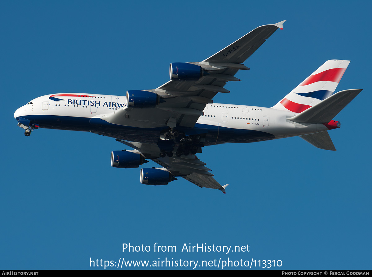 Aircraft Photo of G-XLEA | Airbus A380-841 | British Airways | AirHistory.net #113310