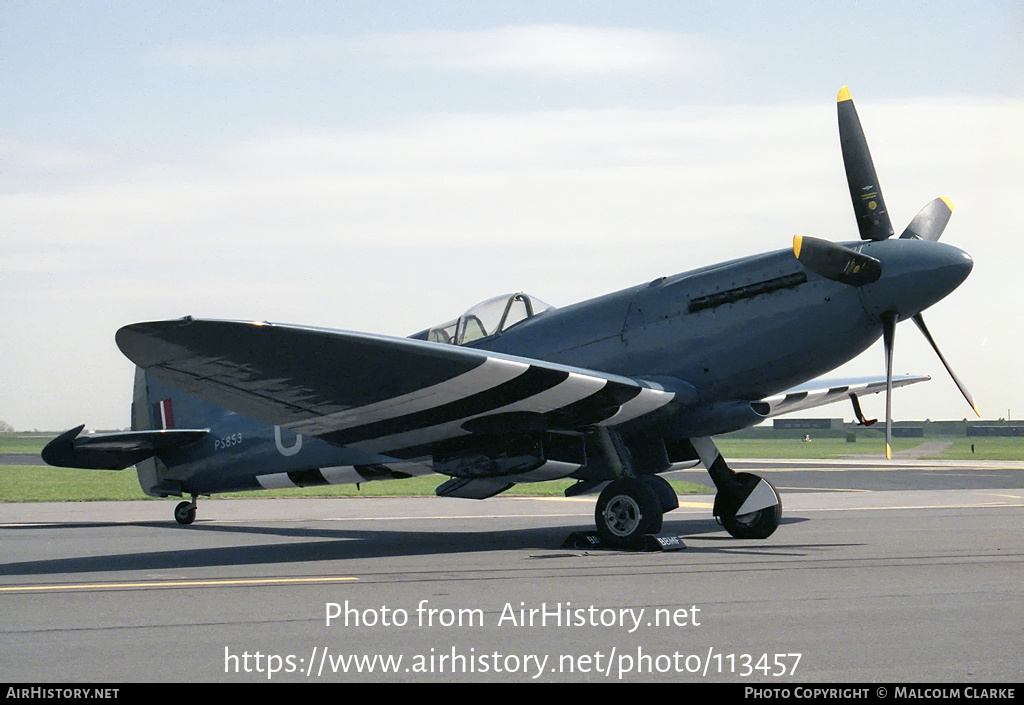 Aircraft Photo of PS853 | Supermarine 389 Spitfire PR19 | UK - Air Force | AirHistory.net #113457