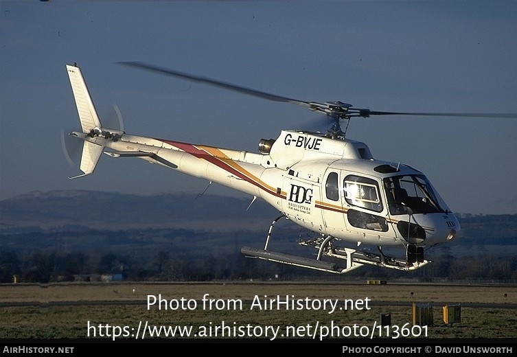 Aircraft Photo of G-BVJE | Aerospatiale AS-350B-1 Ecureuil | PDG Helicopters | AirHistory.net #113601