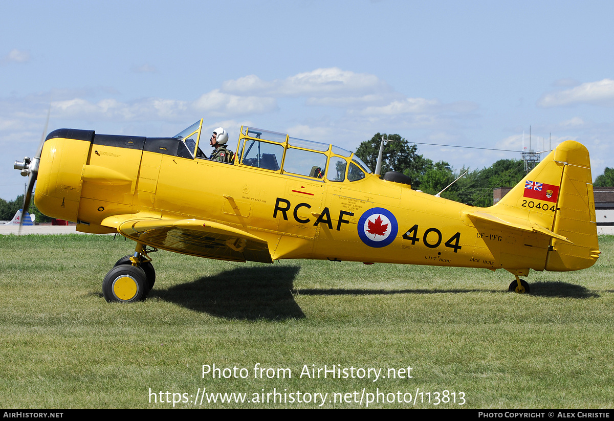 Aircraft Photo of CF-VFG / 20404 | North American T-6J Harvard Mk IV | Canada - Air Force | AirHistory.net #113813