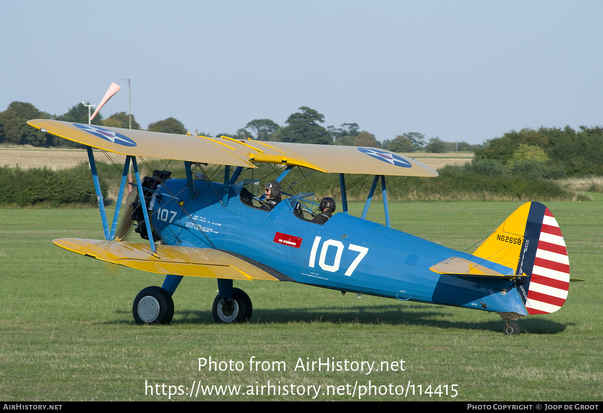 Aircraft Photo of N62658 / 42-17491 | Boeing PT-17 Kaydet (A75N1) | USA - Army | AirHistory.net #114415