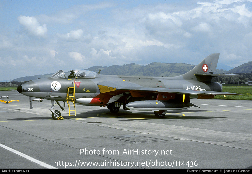 Aircraft Photo of J-4026 | Hawker Hunter F58 | Switzerland - Air Force | AirHistory.net #114436