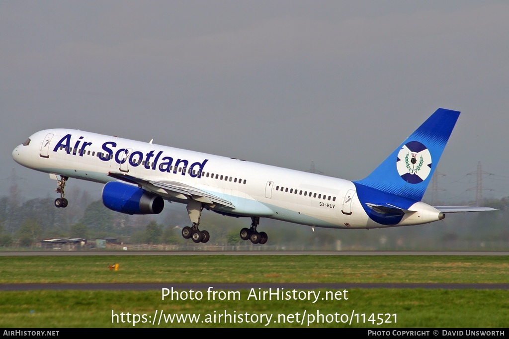 Aircraft Photo of SX-BLV | Boeing 757-2G5 | Air-Scotland | AirHistory.net #114521