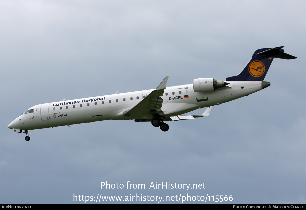 Aircraft Photo of D-ACPE | Bombardier CRJ-701ER (CL-600-2C10) | Lufthansa Regional | AirHistory.net #115566