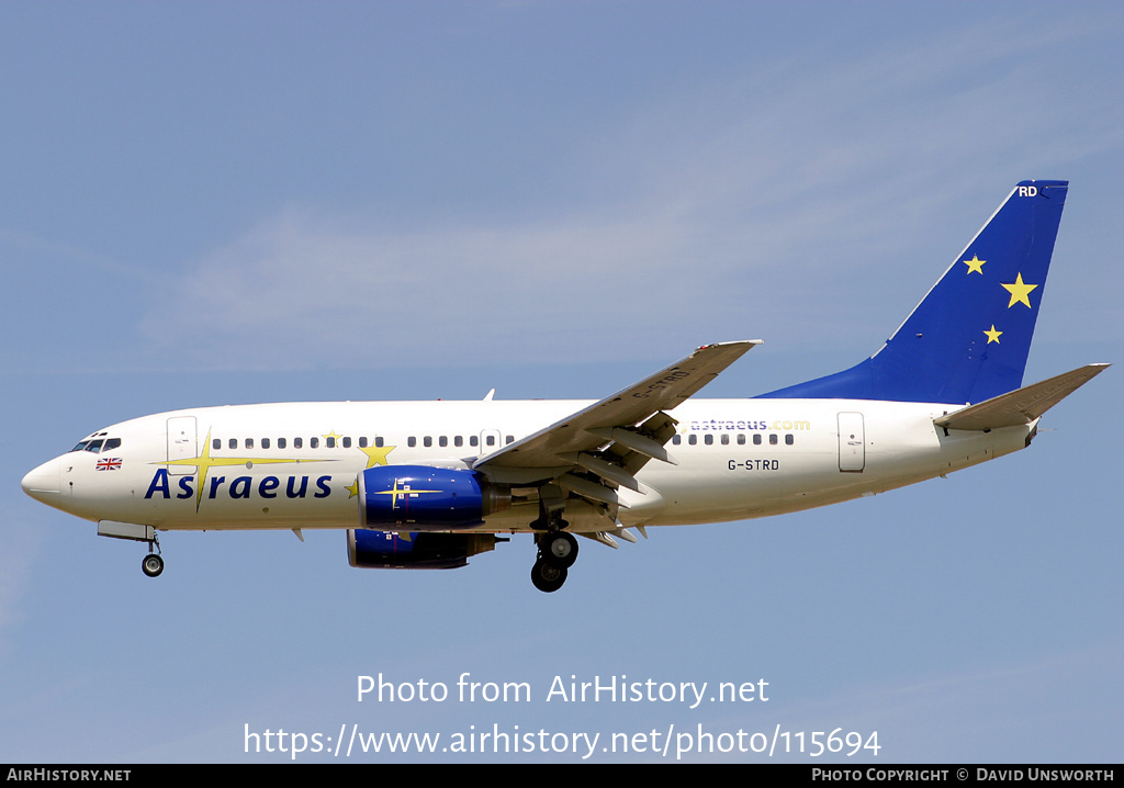 Aircraft Photo of G-STRD | Boeing 737-7BX | Astraeus Airlines | AirHistory.net #115694