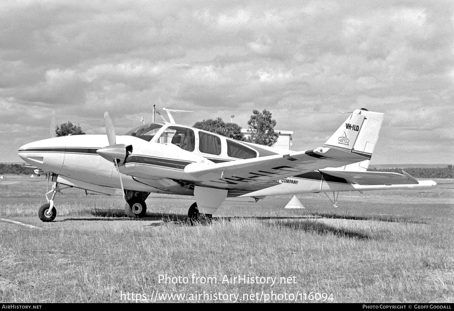 Aircraft Photo of VH-ILD | Beech E55 Baron | Geophysical Resources Development - GRD | AirHistory.net #116094