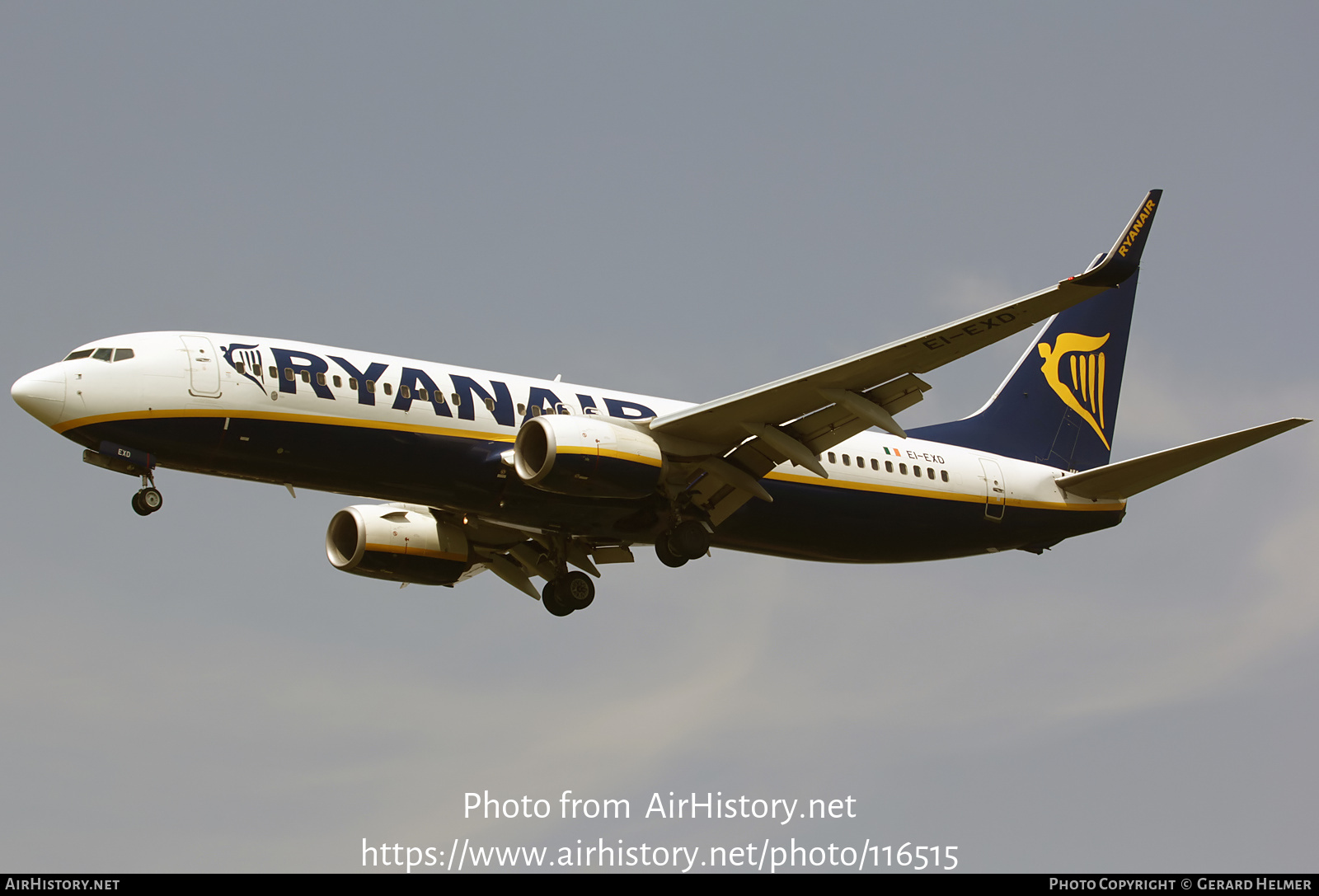 Aircraft Photo of EI-EXD | Boeing 737-8AS | Ryanair | AirHistory.net #116515