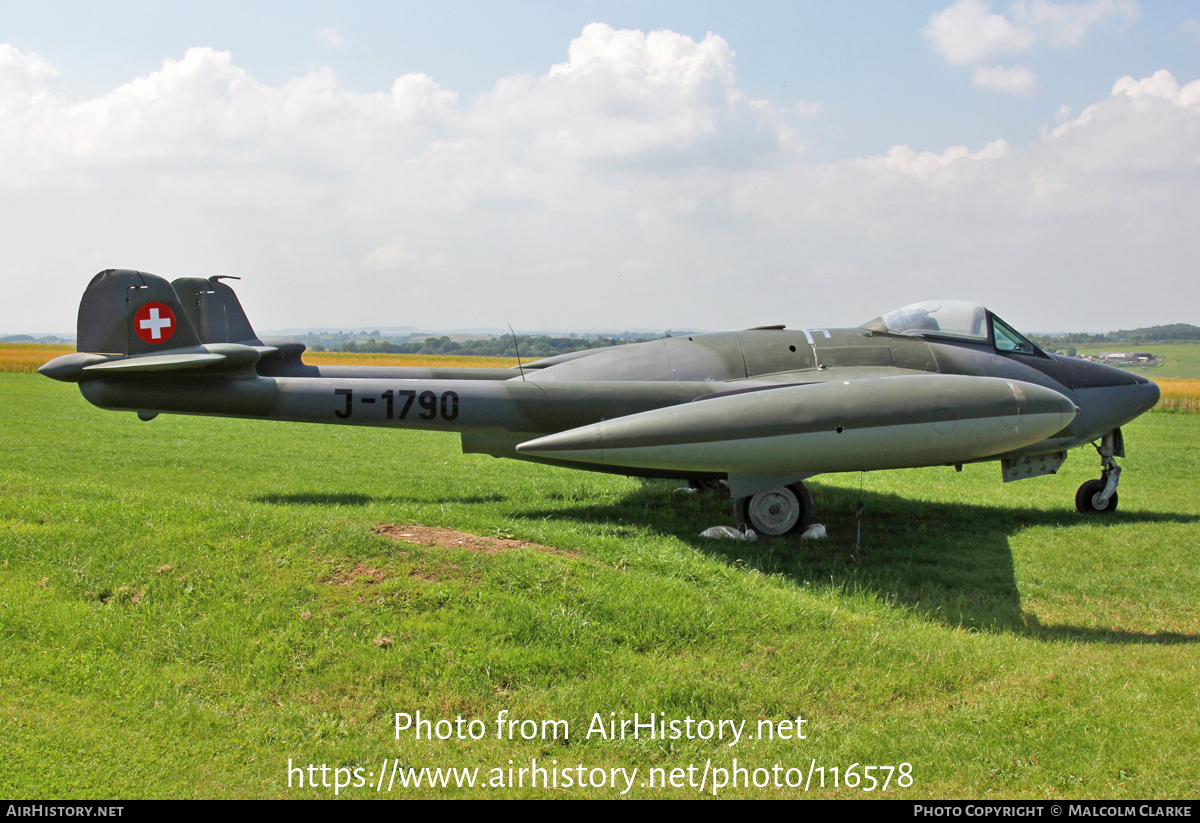 Aircraft Photo of J-1790 | De Havilland D.H. 112 Venom FB54 | Switzerland - Air Force | AirHistory.net #116578