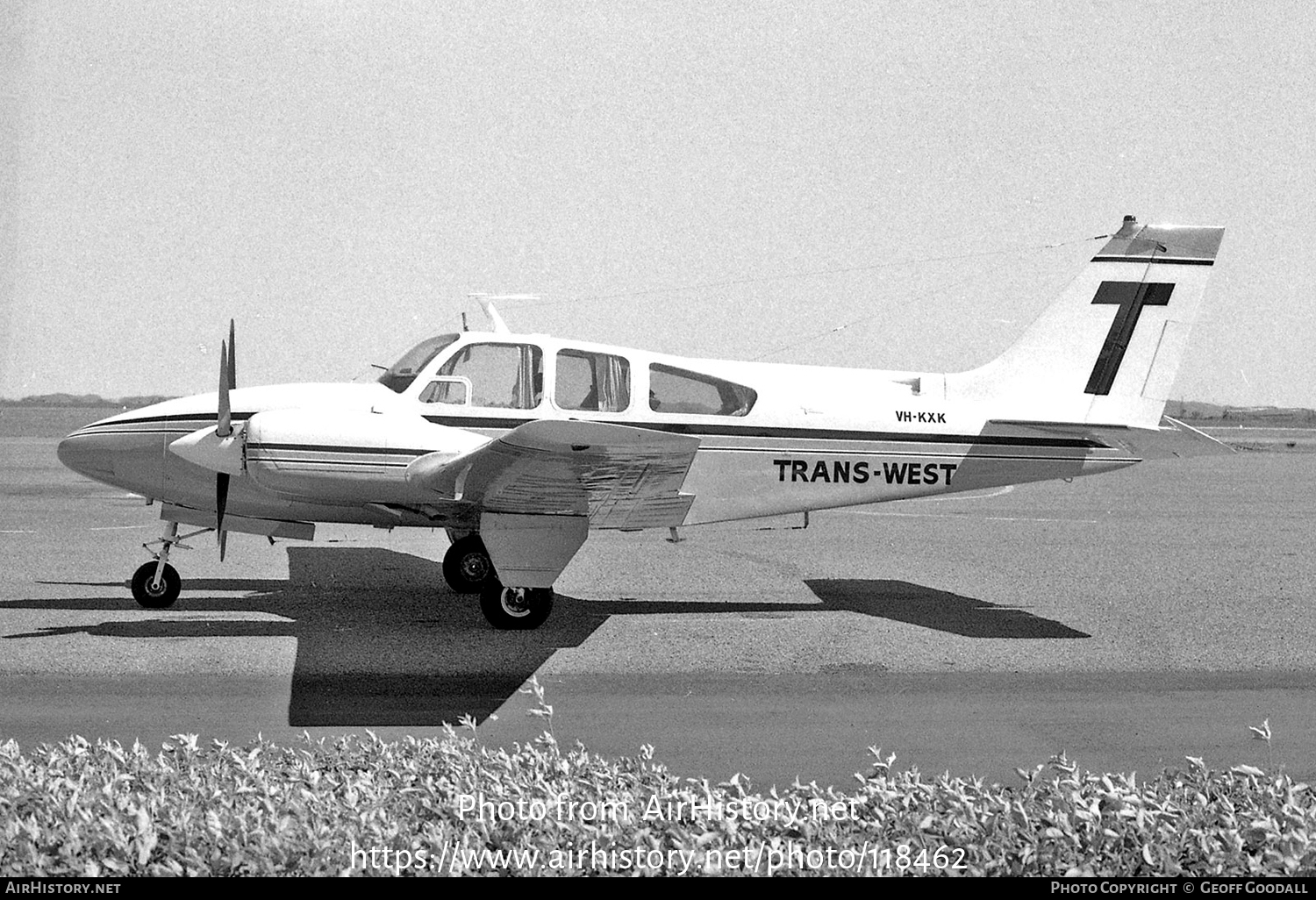 Aircraft Photo of VH-KXK | Beech C55 Baron (95-C55) | Trans West Airlines | AirHistory.net #118462