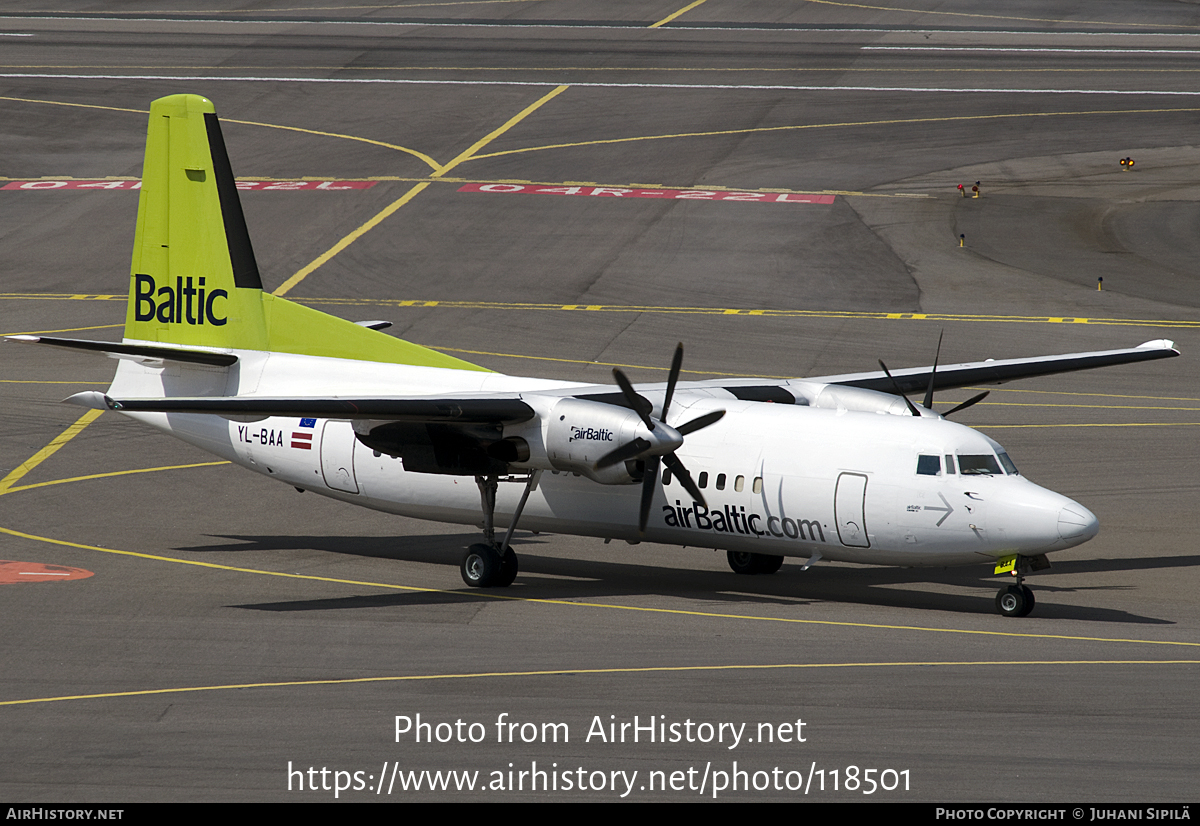 Aircraft Photo of YL-BAA | Fokker 50 | AirBaltic | AirHistory.net #118501