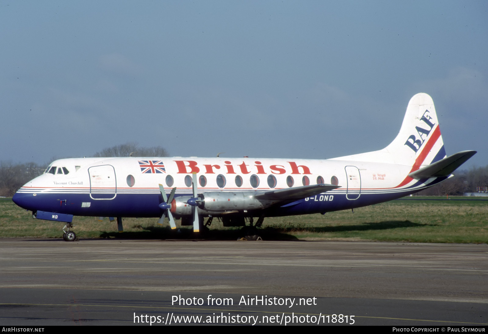 Aircraft Photo of G-LOND | Vickers 806 Viscount | British Air Ferries - BAF | AirHistory.net #118815