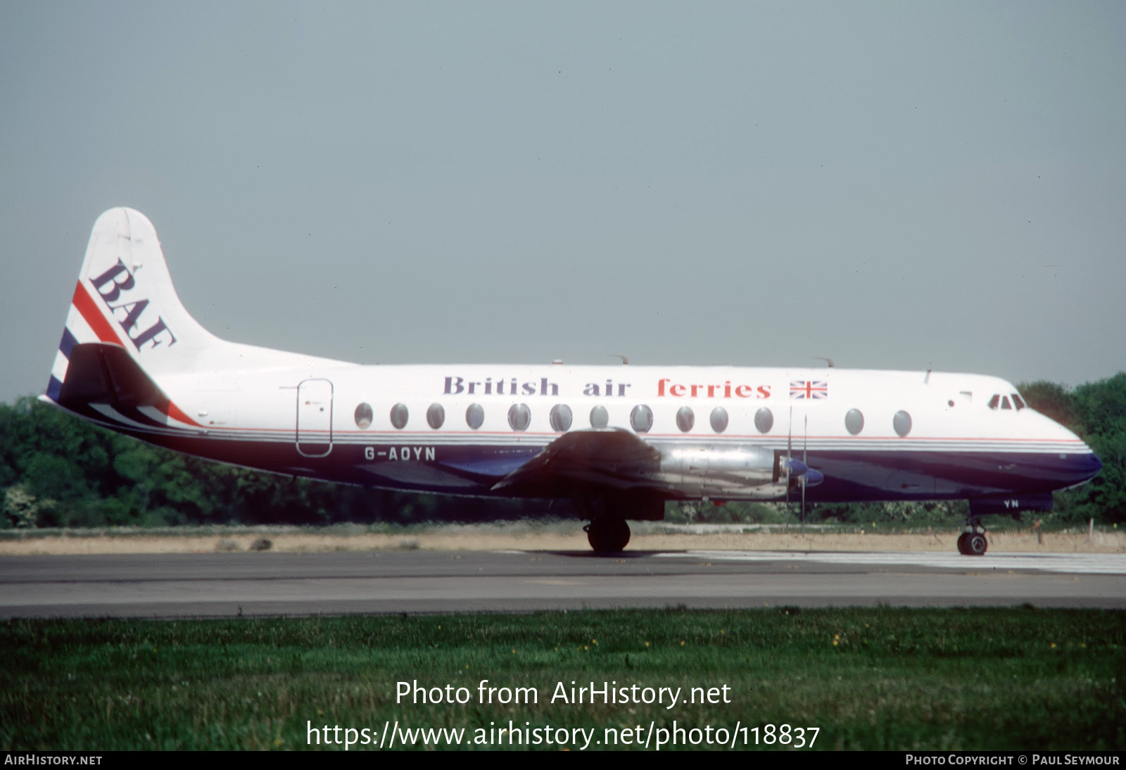 Aircraft Photo of G-AOYN | Vickers 806 Viscount | British Air Ferries - BAF | AirHistory.net #118837