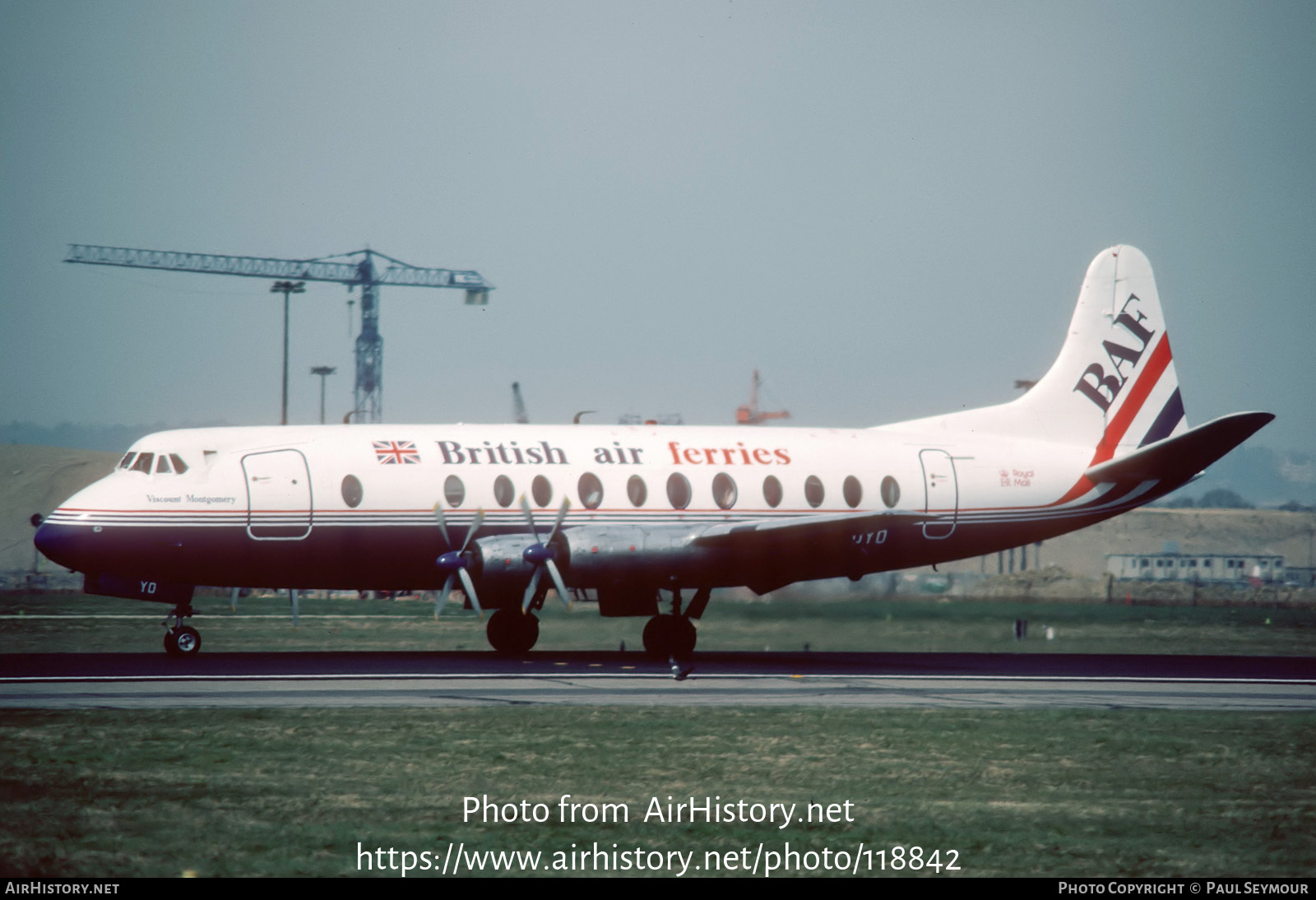 Aircraft Photo of G-AOYO | Vickers 806 Viscount | British Air Ferries - BAF | AirHistory.net #118842