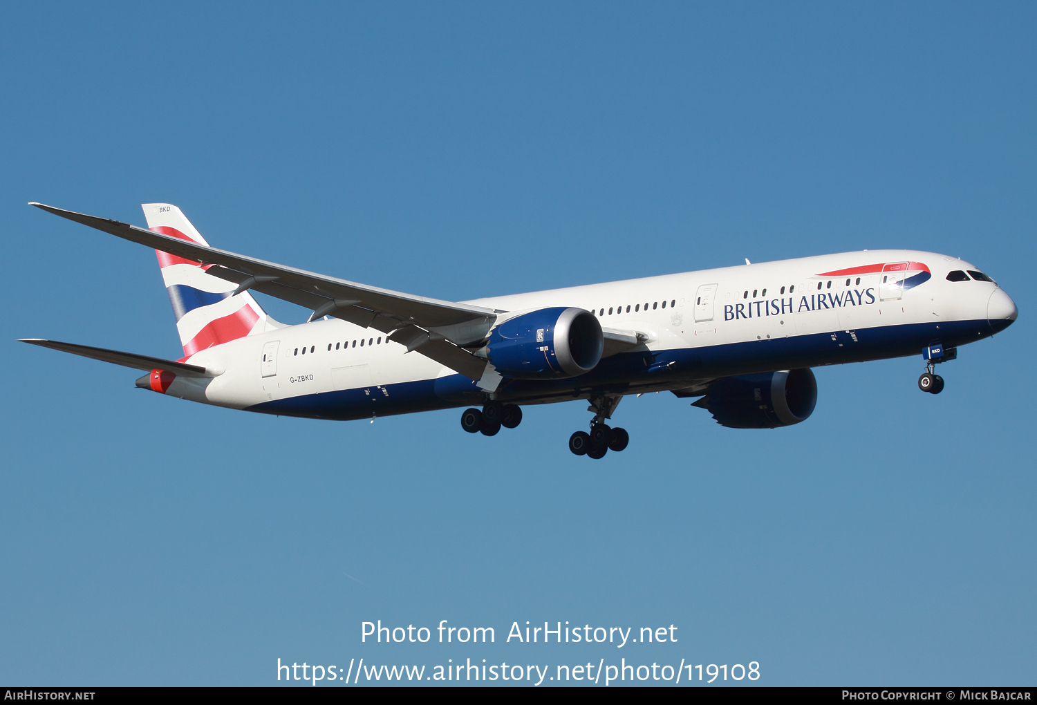 Aircraft Photo of G-ZBKD | Boeing 787-9 Dreamliner | British Airways | AirHistory.net #119108