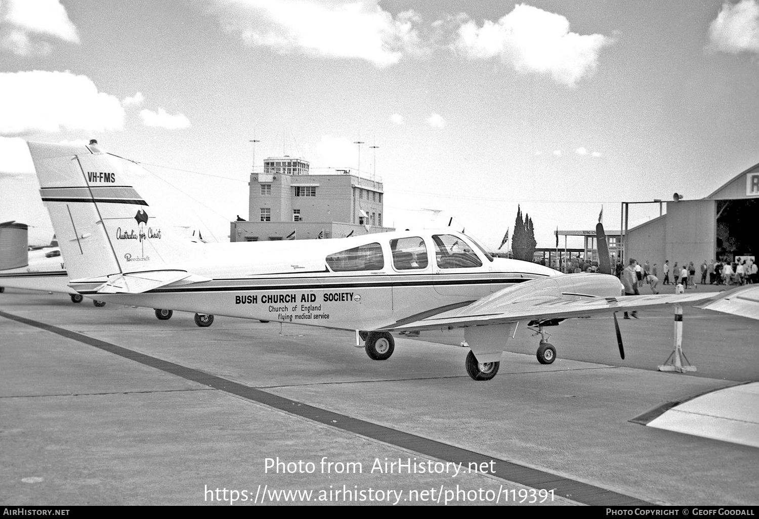 Aircraft Photo of VH-FMS | Beech B55 Baron (95-B55) | Bush Church Aid Society | AirHistory.net #119391