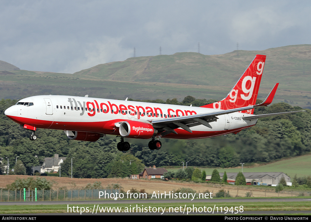 Aircraft Photo of G-CDEG | Boeing 737-8BK | Flyglobespan | AirHistory.net #119458