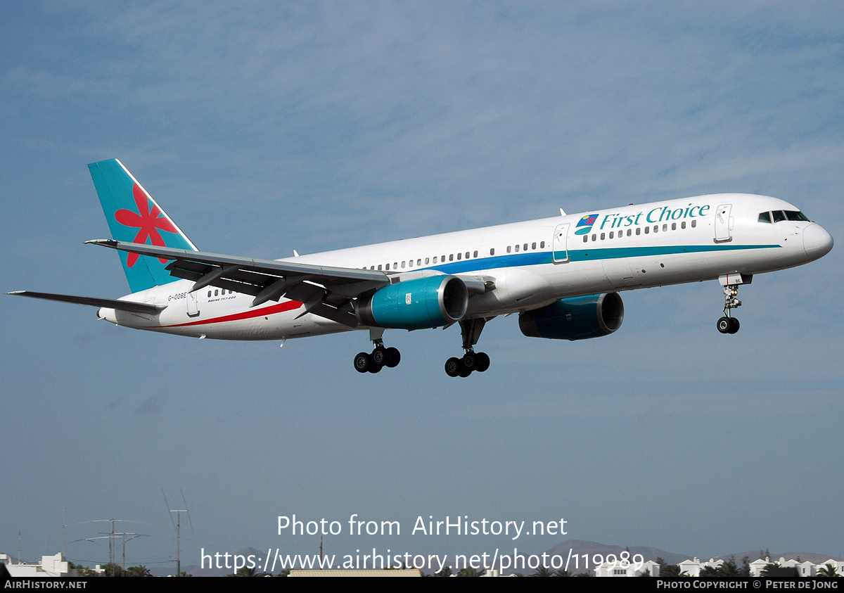 Aircraft Photo of G-OOBE | Boeing 757-28A | First Choice Airways | AirHistory.net #119989