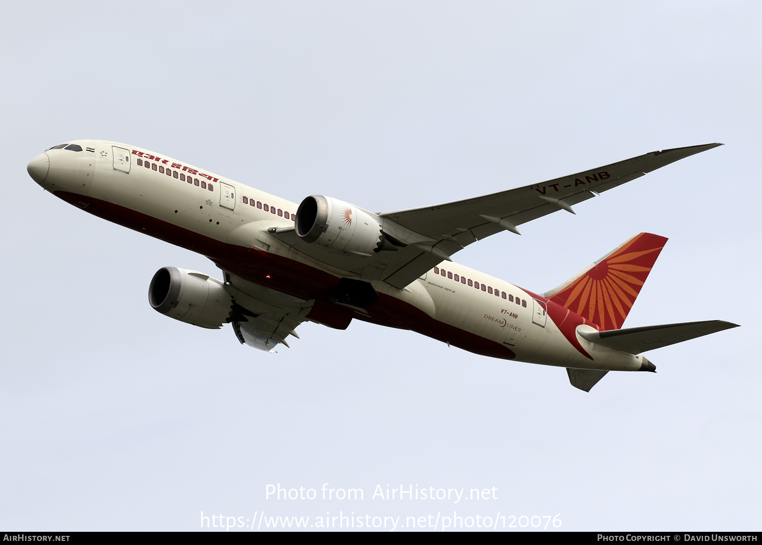 Aircraft Photo Of Vt Anb Boeing 787 8 Dreamliner Air India