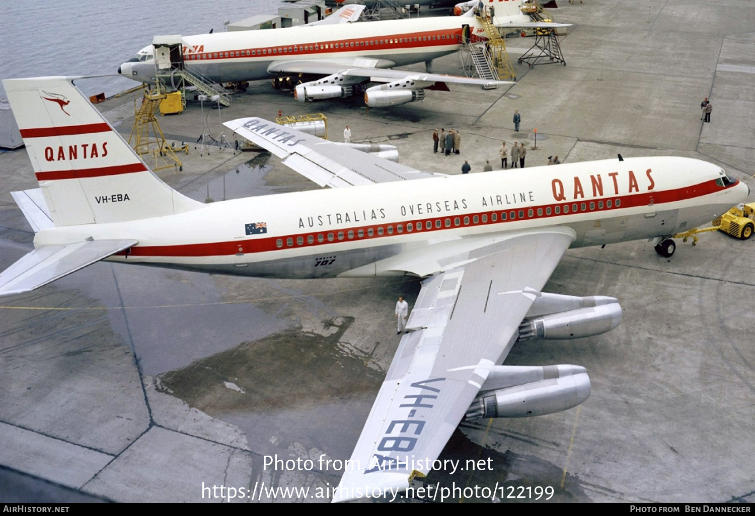 Aircraft Photo of VH-EBA | Boeing 707-138 | Qantas | AirHistory.net #122199