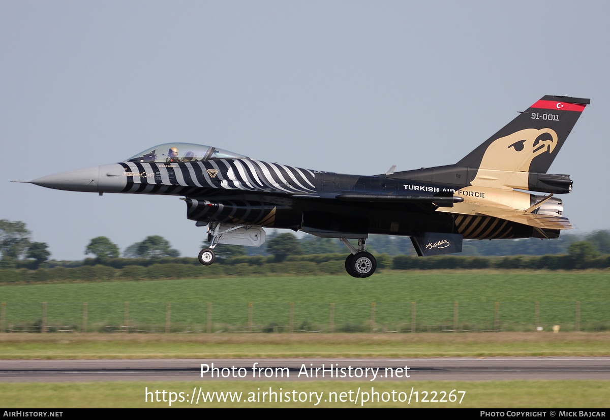 Aircraft Photo of 91-0011 | General Dynamics F-16CG Fighting Falcon | Turkey - Air Force | AirHistory.net #122267