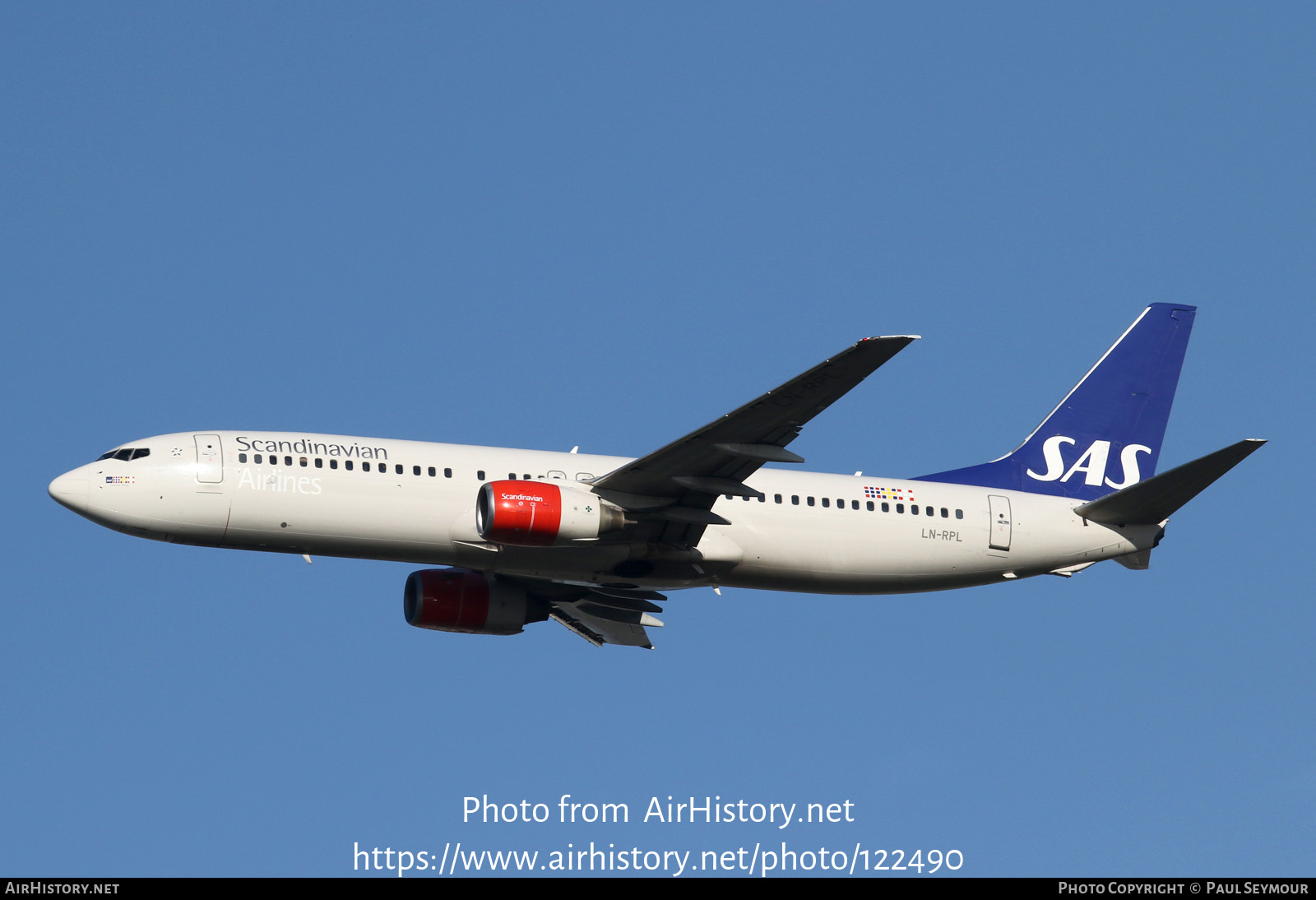 Aircraft Photo of LN-RPL | Boeing 737-883 | Scandinavian Airlines - SAS | AirHistory.net #122490