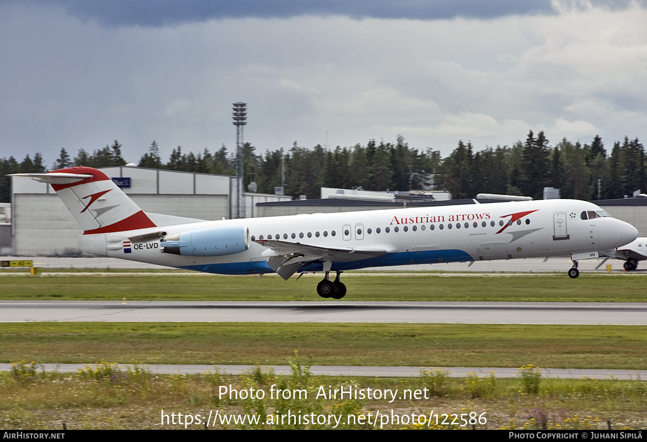 Aircraft Photo of OE-LVD | Fokker 100 (F28-0100) | Austrian Arrows | AirHistory.net #122586