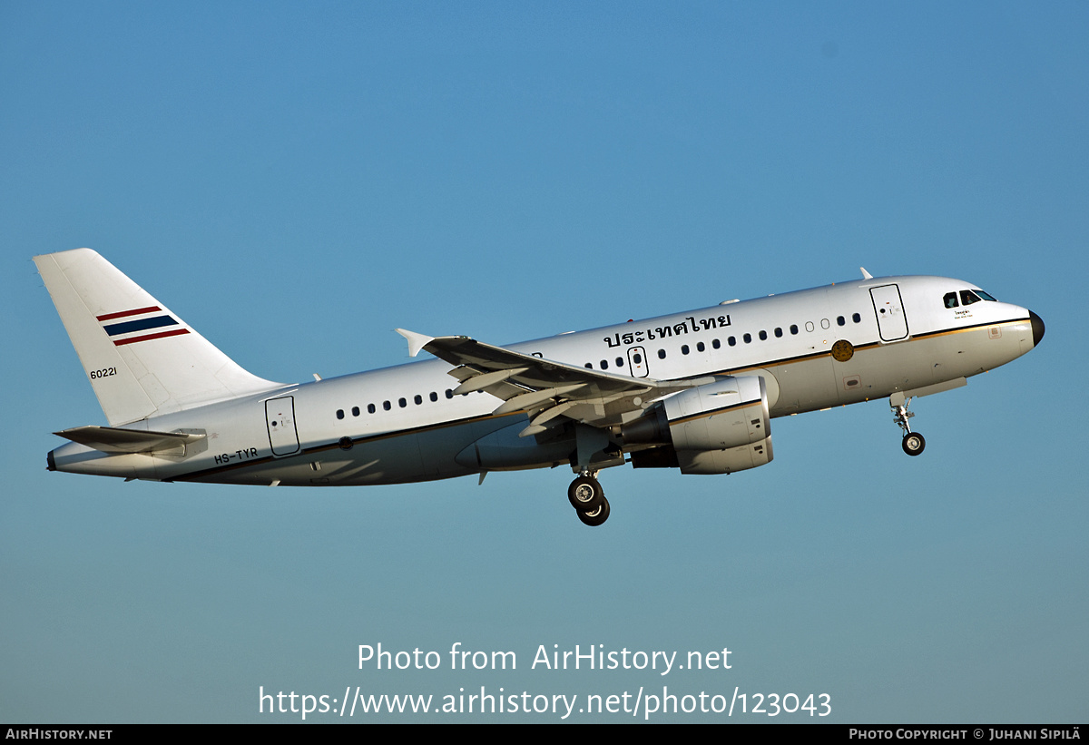 Aircraft Photo of L15-1/47 / HS-TYR | Airbus ACJ319 (A319-115/CJ) | Thailand - Air Force | AirHistory.net #123043