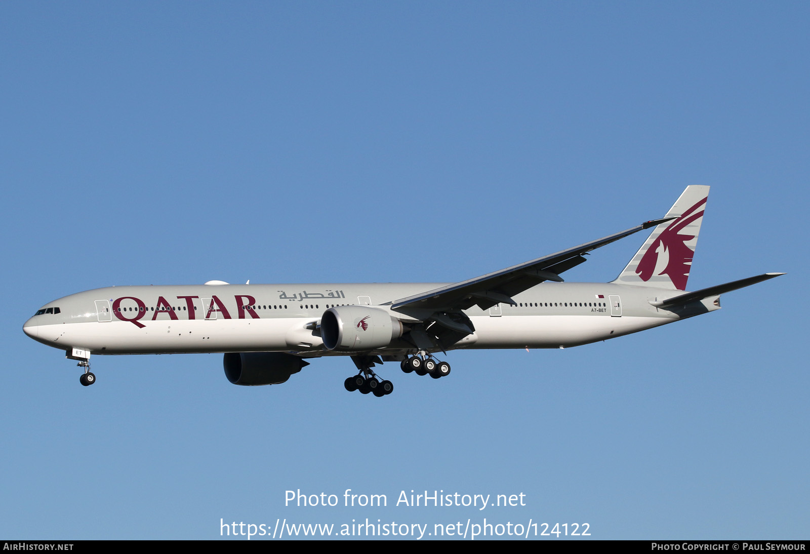 Aircraft Photo of A7-BET | Boeing 777-300/ER | Qatar Airways | AirHistory.net #124122