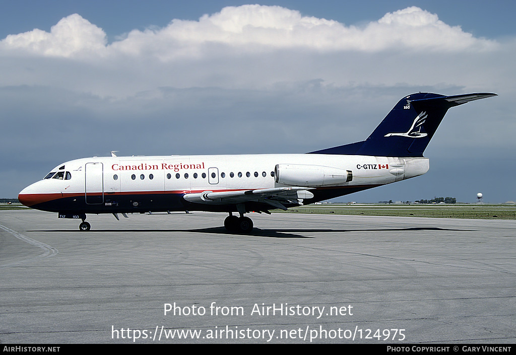 Aircraft Photo of C-GTIZ | Fokker F28-1000C Fellowship | Canadian Regional Airlines | AirHistory.net #124975